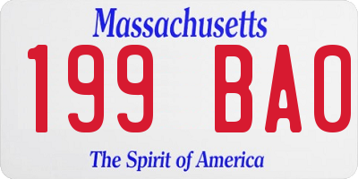 MA license plate 199BA0