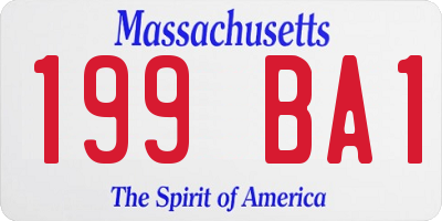 MA license plate 199BA1