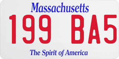 MA license plate 199BA5