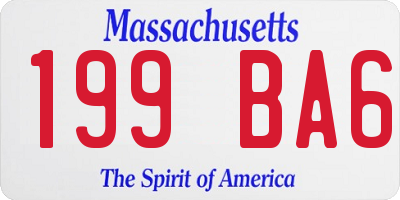 MA license plate 199BA6