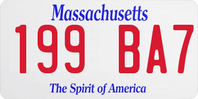 MA license plate 199BA7