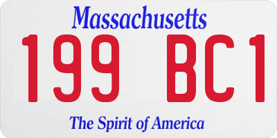MA license plate 199BC1