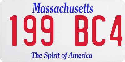MA license plate 199BC4