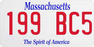 MA license plate 199BC5