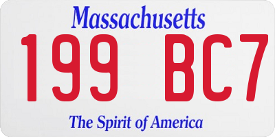 MA license plate 199BC7