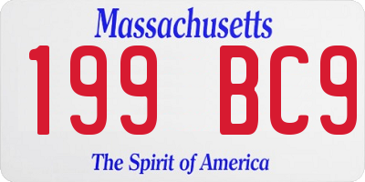 MA license plate 199BC9