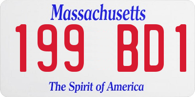 MA license plate 199BD1