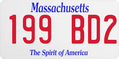 MA license plate 199BD2