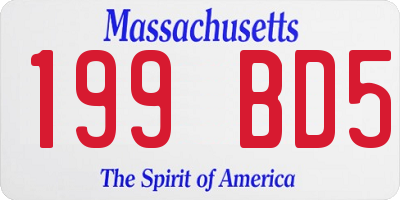 MA license plate 199BD5