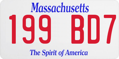 MA license plate 199BD7