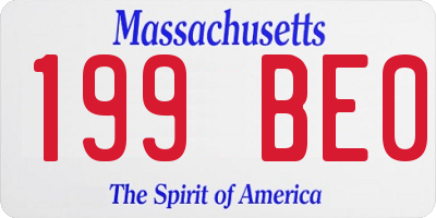 MA license plate 199BE0