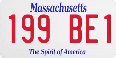 MA license plate 199BE1