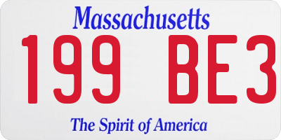 MA license plate 199BE3