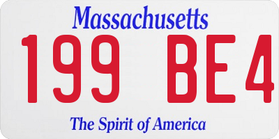 MA license plate 199BE4