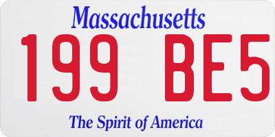 MA license plate 199BE5