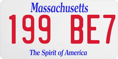 MA license plate 199BE7