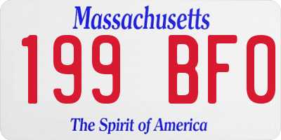 MA license plate 199BF0