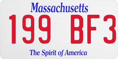 MA license plate 199BF3