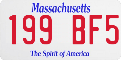 MA license plate 199BF5