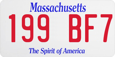 MA license plate 199BF7