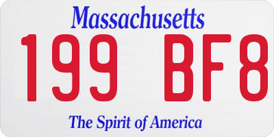 MA license plate 199BF8