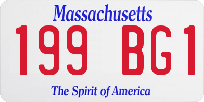 MA license plate 199BG1