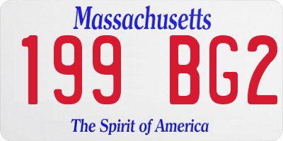 MA license plate 199BG2