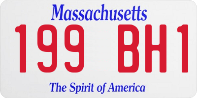 MA license plate 199BH1
