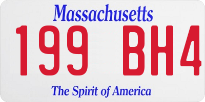 MA license plate 199BH4