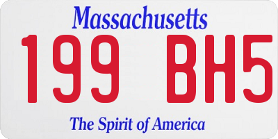 MA license plate 199BH5