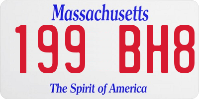 MA license plate 199BH8