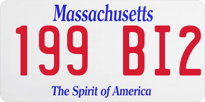 MA license plate 199BI2