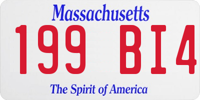 MA license plate 199BI4