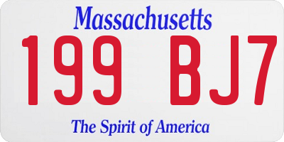 MA license plate 199BJ7