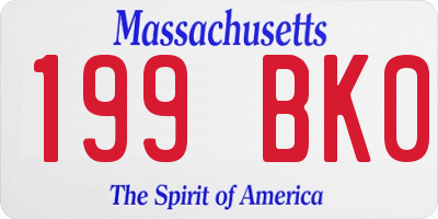 MA license plate 199BK0
