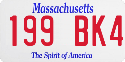 MA license plate 199BK4