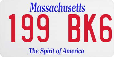 MA license plate 199BK6