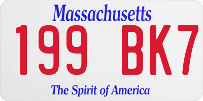 MA license plate 199BK7
