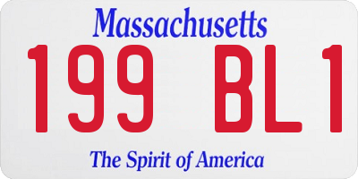 MA license plate 199BL1