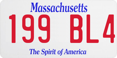 MA license plate 199BL4