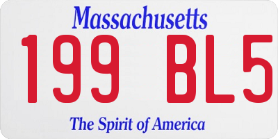 MA license plate 199BL5