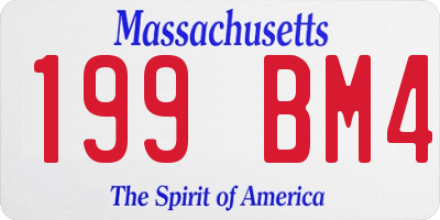 MA license plate 199BM4