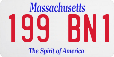 MA license plate 199BN1