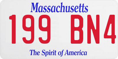 MA license plate 199BN4