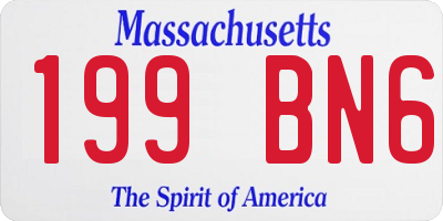 MA license plate 199BN6
