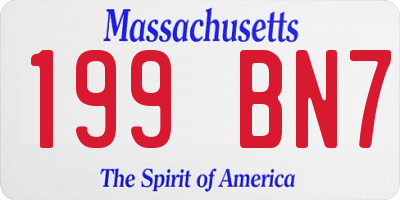 MA license plate 199BN7