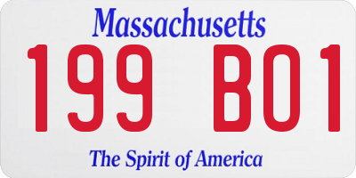 MA license plate 199BO1