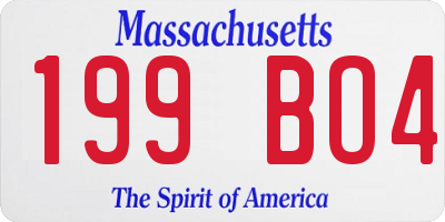 MA license plate 199BO4