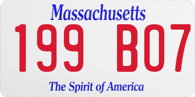 MA license plate 199BO7