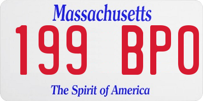 MA license plate 199BP0